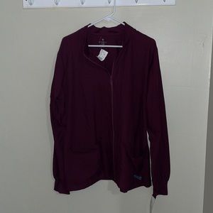 Medcouture xl wine scrub jacket